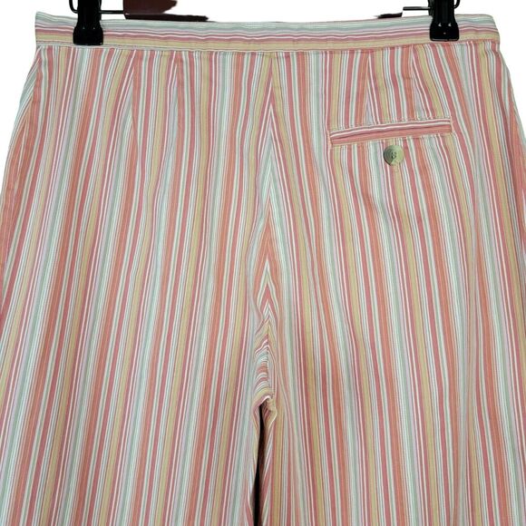 VTG Y2K White Stag Orange Striped Pants Womens Sz 6 Capris Mid Rise Pedal Pusher - Picture 5 of 7